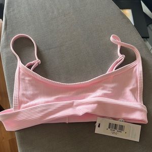 Gavin ribbed pink bikini Top